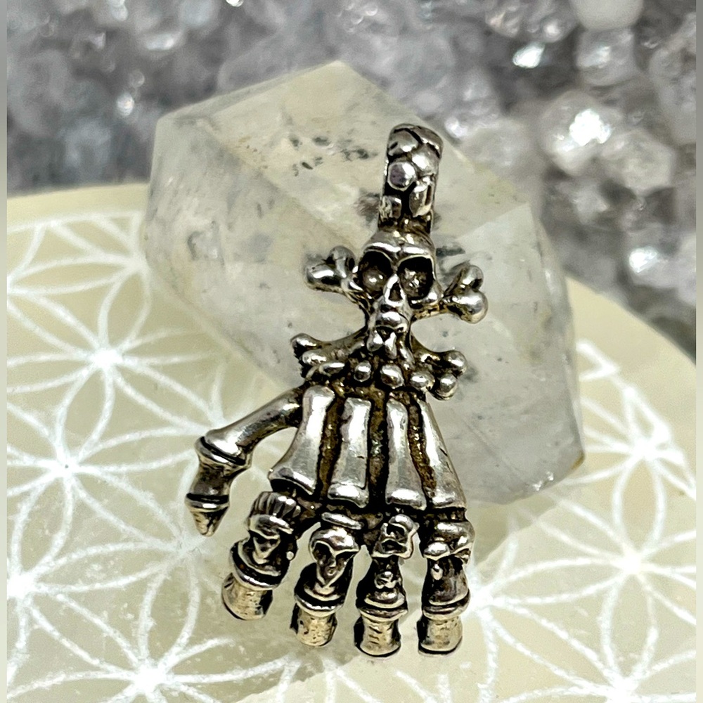 Sterling Silver Skeleton Hand Pendant